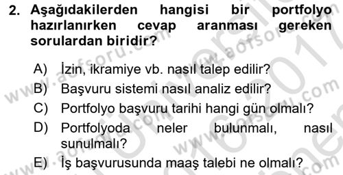 Fotoğraf ve Video Proje Geliştirme Dersi 2016 - 2017 Yılı (Final) Dönem Sonu Sınav Soruları 2. Soru