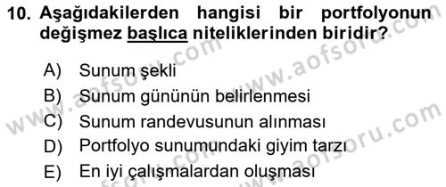 Fotoğraf ve Video Proje Geliştirme Dersi 2017 - 2018 Yılı (Vize) Ara Sınav Soruları 10. Soru