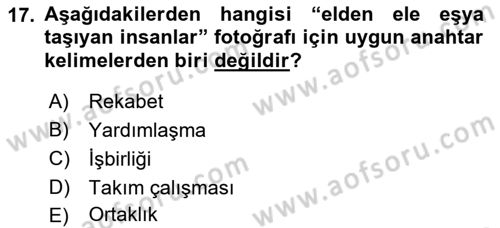 Fotoğraf ve Video Proje Geliştirme Dersi 2017 - 2018 Yılı (Vize) Ara Sınav Soruları 17. Soru