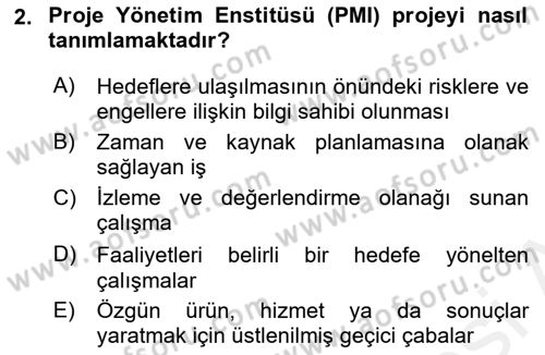 Fotoğraf ve Video Proje Geliştirme Dersi 2017 - 2018 Yılı (Vize) Ara Sınav Soruları 2. Soru