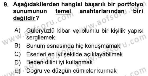 Fotoğraf ve Video Proje Geliştirme Dersi 2017 - 2018 Yılı (Vize) Ara Sınav Soruları 9. Soru