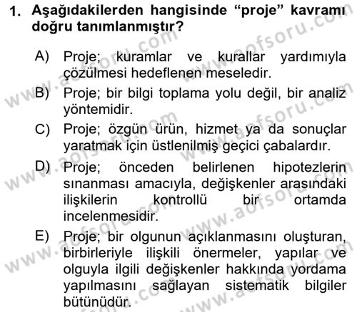 Fotoğraf ve Video Proje Geliştirme Dersi 2018 - 2019 Yılı (Vize) Ara Sınav Soruları 1. Soru