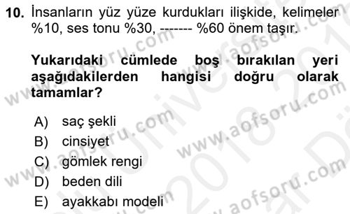 Fotoğraf ve Video Proje Geliştirme Dersi 2018 - 2019 Yılı (Vize) Ara Sınav Soruları 10. Soru