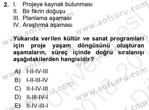 Fotoğraf ve Video Proje Geliştirme Dersi 2018 - 2019 Yılı (Vize) Ara Sınav Soruları 2. Soru