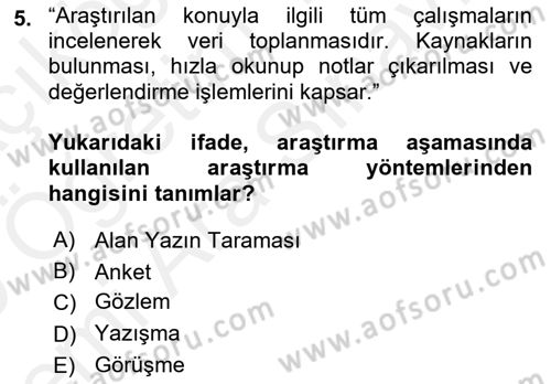 Fotoğraf ve Video Proje Geliştirme Dersi 2018 - 2019 Yılı (Vize) Ara Sınav Soruları 5. Soru