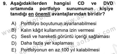 Fotoğraf ve Video Proje Geliştirme Dersi 2018 - 2019 Yılı (Vize) Ara Sınav Soruları 9. Soru