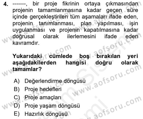 Fotoğraf ve Video Proje Geliştirme Dersi 2018 - 2019 Yılı (Final) Dönem Sonu Sınav Soruları 4. Soru