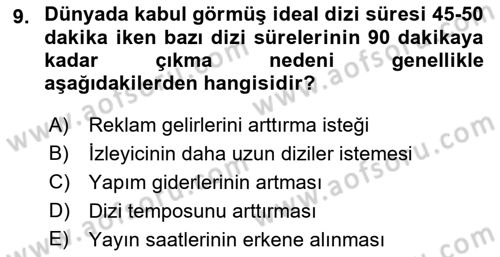 Fotoğraf ve Video Proje Geliştirme Dersi 2018 - 2019 Yılı (Final) Dönem Sonu Sınav Soruları 9. Soru