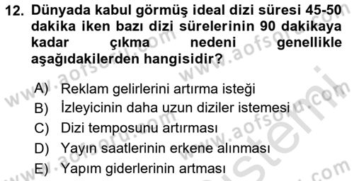 Fotoğraf ve Video Proje Geliştirme Dersi 2020 - 2021 Yılı Yaz Okulu Sınav Soruları 12. Soru