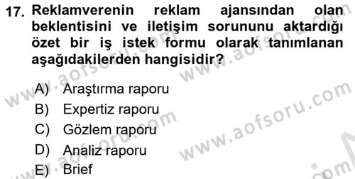 Fotoğraf ve Video Proje Geliştirme Dersi 2020 - 2021 Yılı Yaz Okulu Sınav Soruları 17. Soru