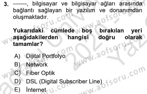 Fotoğraf ve Video Proje Geliştirme Dersi 2020 - 2021 Yılı Yaz Okulu Sınav Soruları 3. Soru