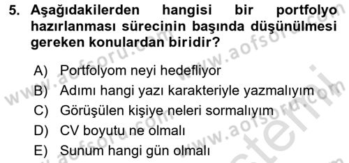 Fotoğraf ve Video Proje Geliştirme Dersi 2020 - 2021 Yılı Yaz Okulu Sınav Soruları 5. Soru