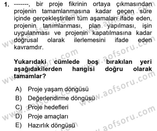 Fotoğraf ve Video Proje Geliştirme Dersi 2021 - 2022 Yılı (Vize) Ara Sınav Soruları 1. Soru