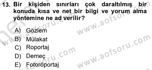 Fotoğraf ve Video Proje Geliştirme Dersi 2021 - 2022 Yılı (Vize) Ara Sınav Soruları 13. Soru