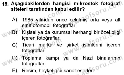 Fotoğraf ve Video Proje Geliştirme Dersi 2021 - 2022 Yılı (Vize) Ara Sınav Soruları 18. Soru