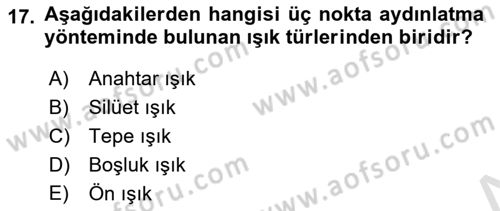 Fotoğraf ve Video Proje Geliştirme Dersi Dönem Sonu Sınavı Deneme Sınav Soruları 17. Soru