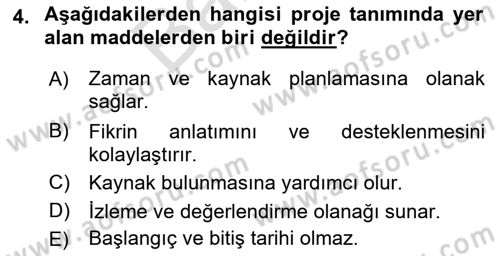 Fotoğraf ve Video Proje Geliştirme Dersi 2021 - 2022 Yılı (Final) Dönem Sonu Sınav Soruları 4. Soru