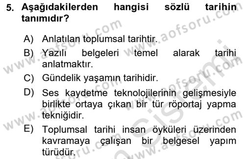 Fotoğraf ve Video Proje Geliştirme Dersi 2021 - 2022 Yılı (Final) Dönem Sonu Sınav Soruları 5. Soru