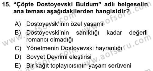 Fotoğraf ve Video Proje Geliştirme Dersi 2021 - 2022 Yılı Yaz Okulu Sınav Soruları 15. Soru