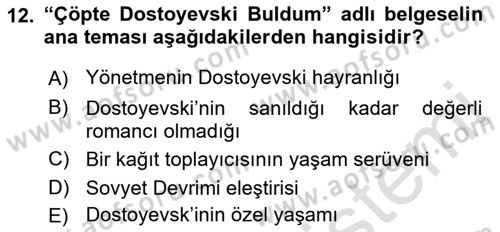 Fotoğraf ve Video Proje Geliştirme Dersi 2022 - 2023 Yılı Yaz Okulu Sınav Soruları 12. Soru