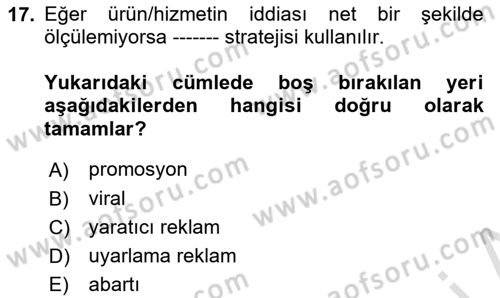 Fotoğraf ve Video Proje Geliştirme Dersi 2022 - 2023 Yılı Yaz Okulu Sınav Soruları 17. Soru