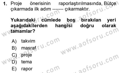 Fotoğraf ve Video Proje Geliştirme Dersi 2023 - 2024 Yılı (Vize) Ara Sınav Soruları 1. Soru