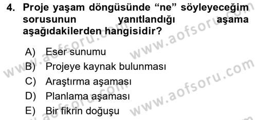 Fotoğraf ve Video Proje Geliştirme Dersi 2023 - 2024 Yılı (Vize) Ara Sınav Soruları 4. Soru