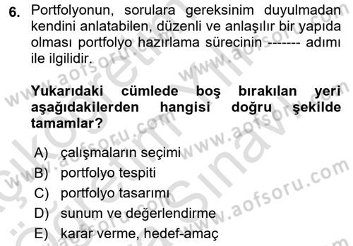 Fotoğraf ve Video Proje Geliştirme Dersi 2023 - 2024 Yılı (Vize) Ara Sınav Soruları 6. Soru