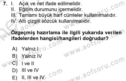 Fotoğraf ve Video Proje Geliştirme Dersi 2023 - 2024 Yılı (Vize) Ara Sınav Soruları 7. Soru