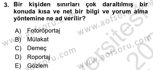 Fotoğraf ve Video Proje Geliştirme Dersi 2023 - 2024 Yılı (Final) Dönem Sonu Sınav Soruları 3. Soru