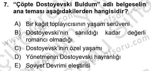 Fotoğraf ve Video Proje Geliştirme Dersi 2023 - 2024 Yılı (Final) Dönem Sonu Sınav Soruları 7. Soru