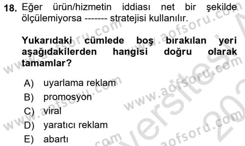 Fotoğraf ve Video Proje Geliştirme Dersi 2023 - 2024 Yılı Yaz Okulu Sınav Soruları 18. Soru