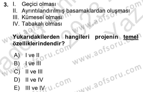 Fotoğraf ve Video Proje Geliştirme Dersi 2023 - 2024 Yılı Yaz Okulu Sınav Soruları 3. Soru