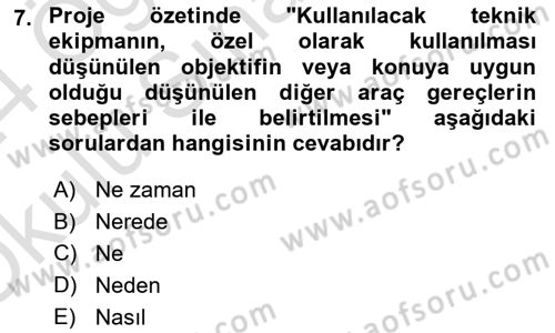 Fotoğraf ve Video Proje Geliştirme Dersi 2023 - 2024 Yılı Yaz Okulu Sınav Soruları 7. Soru