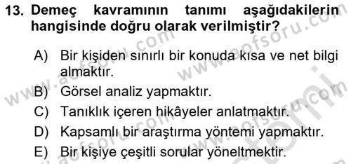 Fotoğraf ve Video Proje Geliştirme Dersi 2024 - 2025 Yılı (Vize) Ara Sınav Soruları 13. Soru