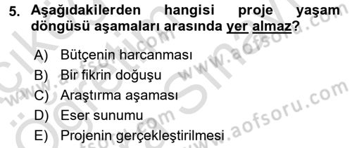 Fotoğraf ve Video Proje Geliştirme Dersi 2024 - 2025 Yılı (Vize) Ara Sınav Soruları 5. Soru