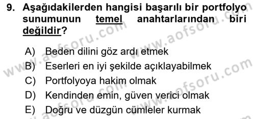 Fotoğraf ve Video Proje Geliştirme Dersi 2024 - 2025 Yılı (Vize) Ara Sınav Soruları 9. Soru