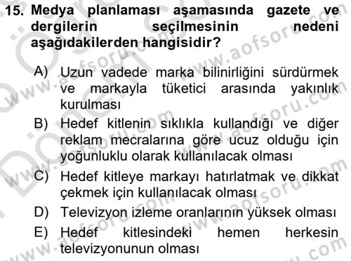 Fotoğraf ve Video Proje Geliştirme Dersi 2024 - 2025 Yılı (Final) Dönem Sonu Sınav Soruları 15. Soru