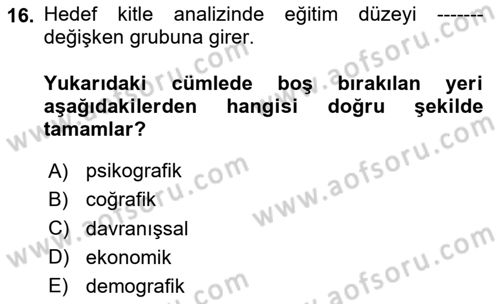 Fotoğraf ve Video Proje Geliştirme Dersi 2024 - 2025 Yılı (Final) Dönem Sonu Sınav Soruları 16. Soru