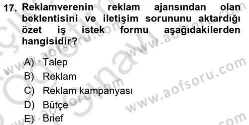 Fotoğraf ve Video Proje Geliştirme Dersi 2024 - 2025 Yılı Yaz Okulu Sınav Soruları 17. Soru