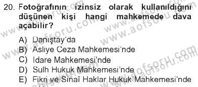 Fotoğrafın Kullanım Alanları Dersi 2012 - 2013 Yılı Tek Ders Sınav Soruları 20. Soru
