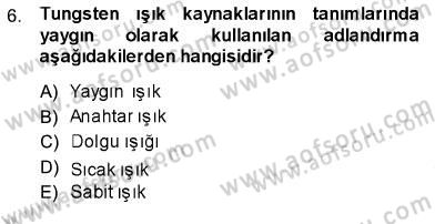 Fotoğrafın Kullanım Alanları Dersi Ara Sınavı Deneme Sınav Soruları 6. Soru