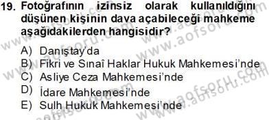Fotoğrafın Kullanım Alanları Dersi 2013 - 2014 Yılı Tek Ders Sınav Soruları 19. Soru
