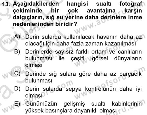 Fotoğrafın Kullanım Alanları Dersi Ara Sınavı Deneme Sınav Soruları 13. Soru