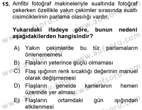 Fotoğrafın Kullanım Alanları Dersi Ara Sınavı Deneme Sınav Soruları 15. Soru