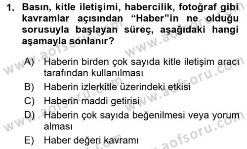 Fotoğrafın Kullanım Alanları Dersi 2020 - 2021 Yılı Yaz Okulu Sınav Soruları 1. Soru