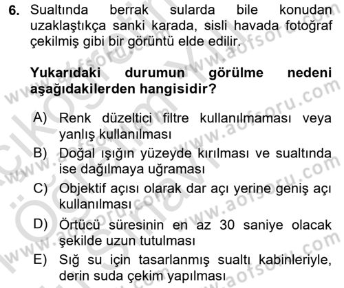 Fotoğrafın Kullanım Alanları Dersi 2020 - 2021 Yılı Yaz Okulu Sınav Soruları 6. Soru