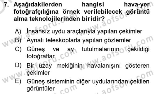 Fotoğrafın Kullanım Alanları Dersi 2020 - 2021 Yılı Yaz Okulu Sınav Soruları 7. Soru
