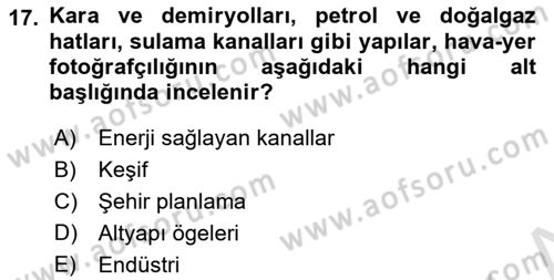 Fotoğrafın Kullanım Alanları Dersi 2021 - 2022 Yılı (Vize) Ara Sınav Soruları 17. Soru