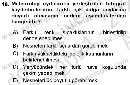 Fotoğrafın Kullanım Alanları Dersi 2021 - 2022 Yılı (Vize) Ara Sınav Soruları 18. Soru